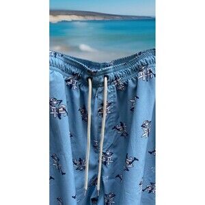 Life Is Good Swim Trunks Logo Drawstring Lined Pocket Board Shorts Blue Mens XL